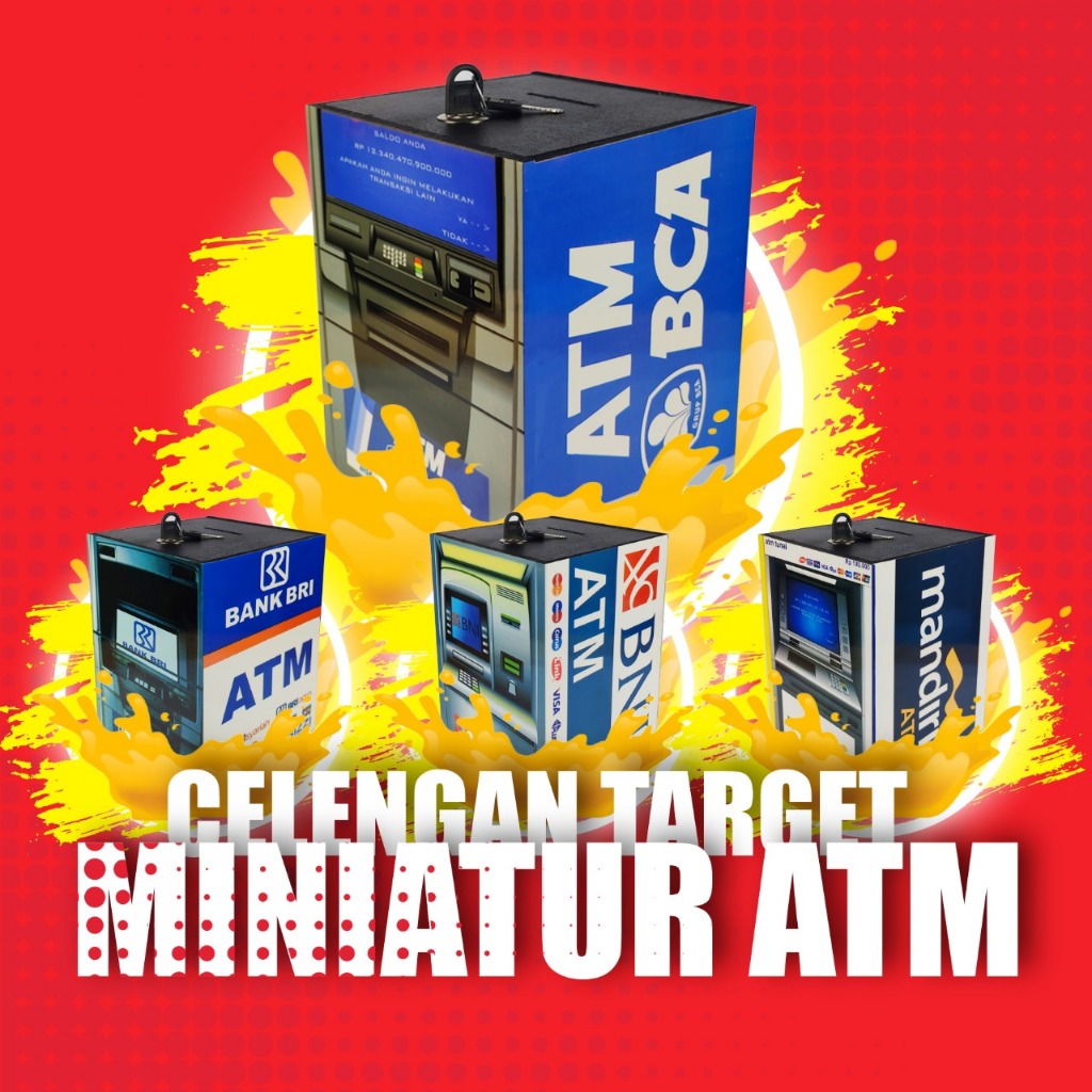Target Piggy Bank with Jumbo Atm Motif, Key Safe, Piggy Bank for Saving ...