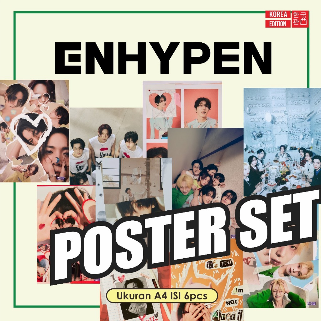 Poster Set A4 Enhypen Kpop Contents 10 Collection Of Jay Jake Sunghoon ...