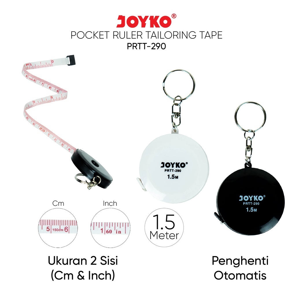 Joyko Mini Pocket Ruler 1.5 Meter with Stopper / Tailoring Tape ...