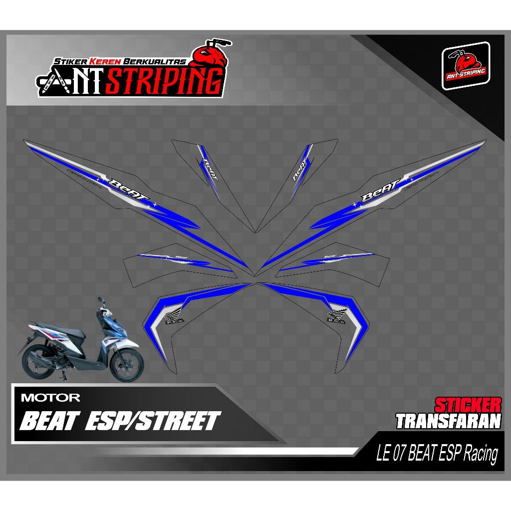 Striping Sticker Transparent Clear Beat esp street fi 2017 2018 2019 ...