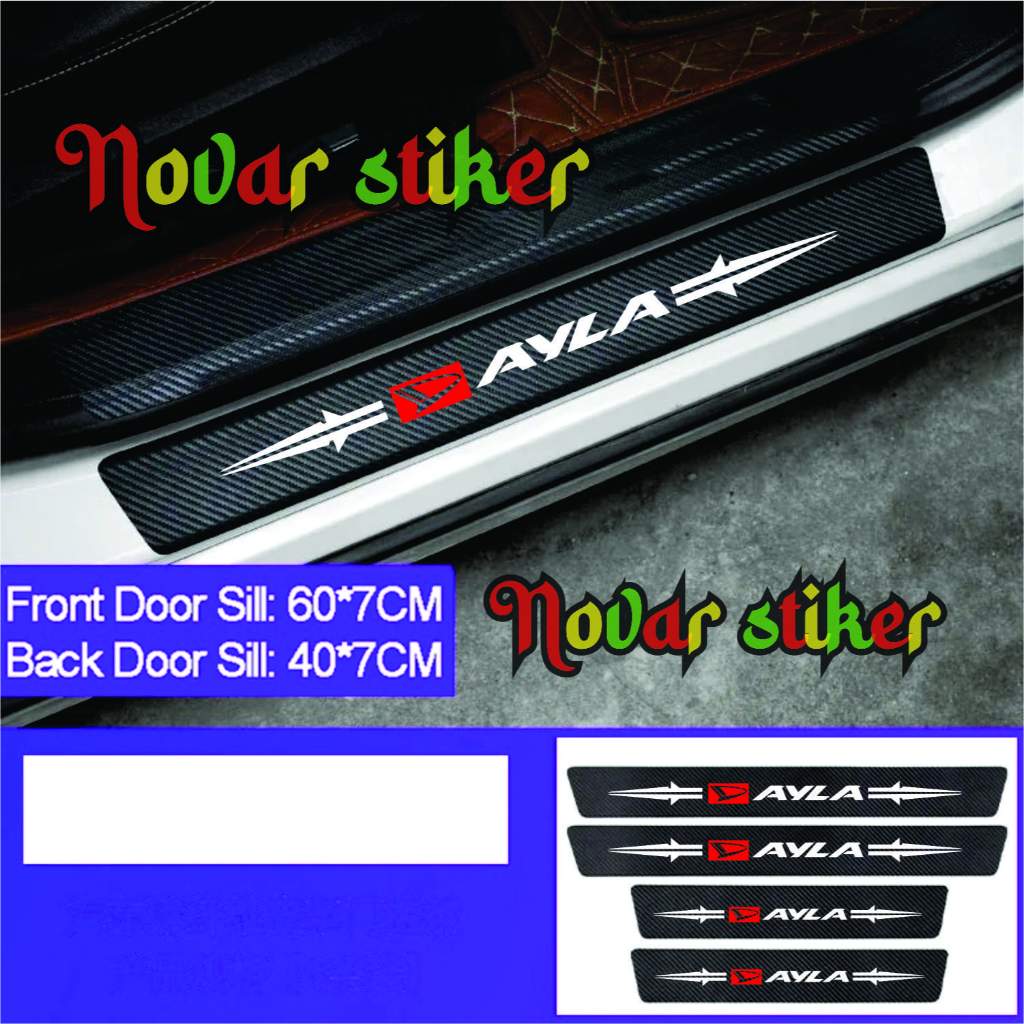 5pcs carbon fiber stickers Ayla car safety stickers Daihatsu Ayla car ...