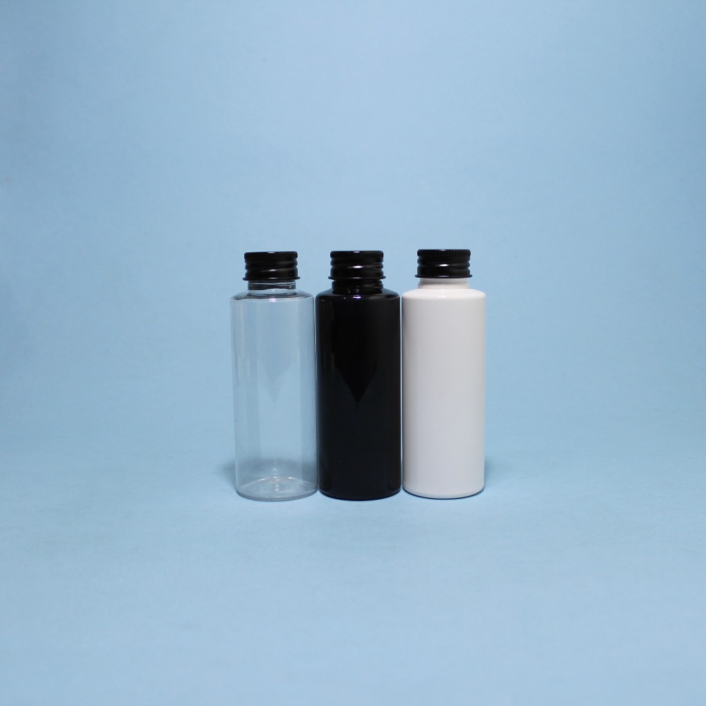 HITAM 100ml RF PET Bottle+24Ml Black Aluminum neck Screw Cap Set ...