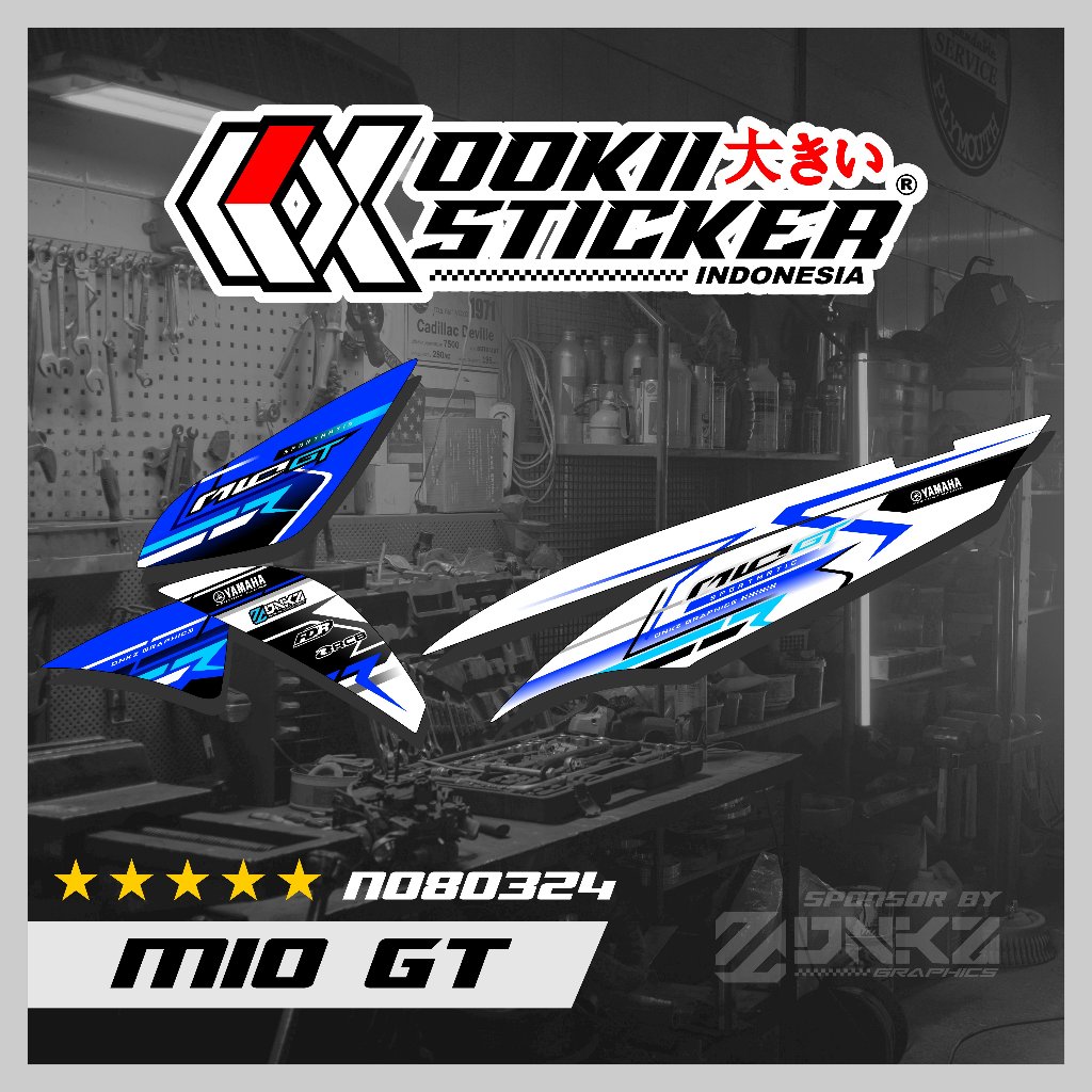 Mio GT Sticker Decal Striping Mio GT Premium Racing N080324 White OOKII ...