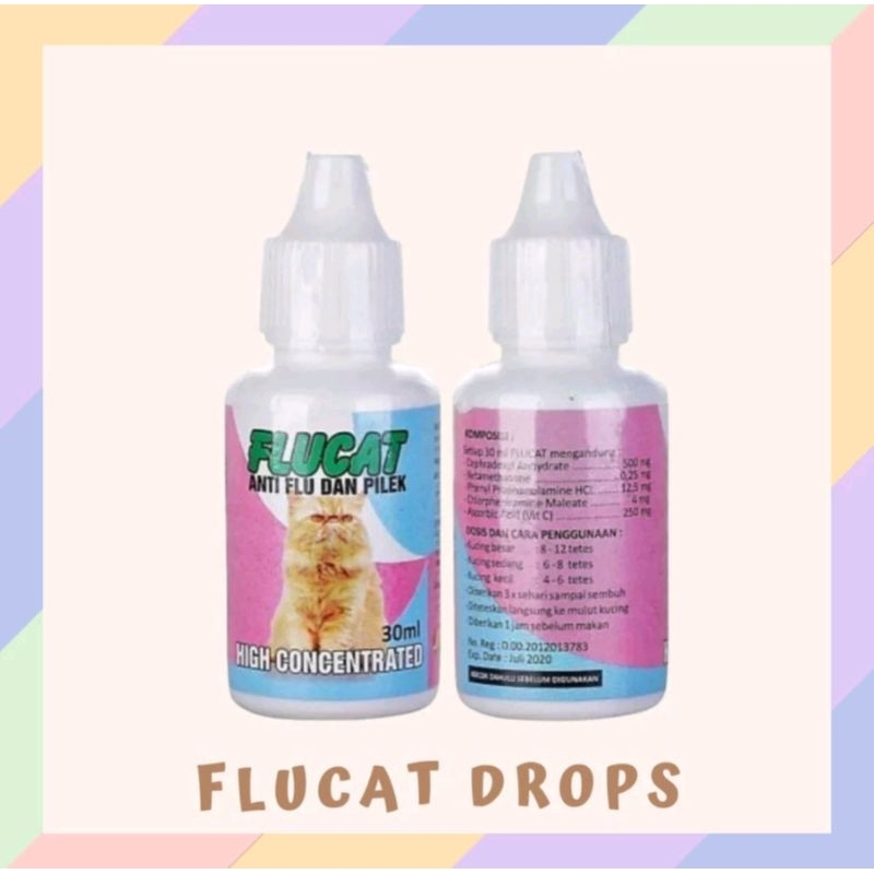 Flucat Medicine For Cold Fever Sneezing cat kitten cat 30ml | Shopee ...