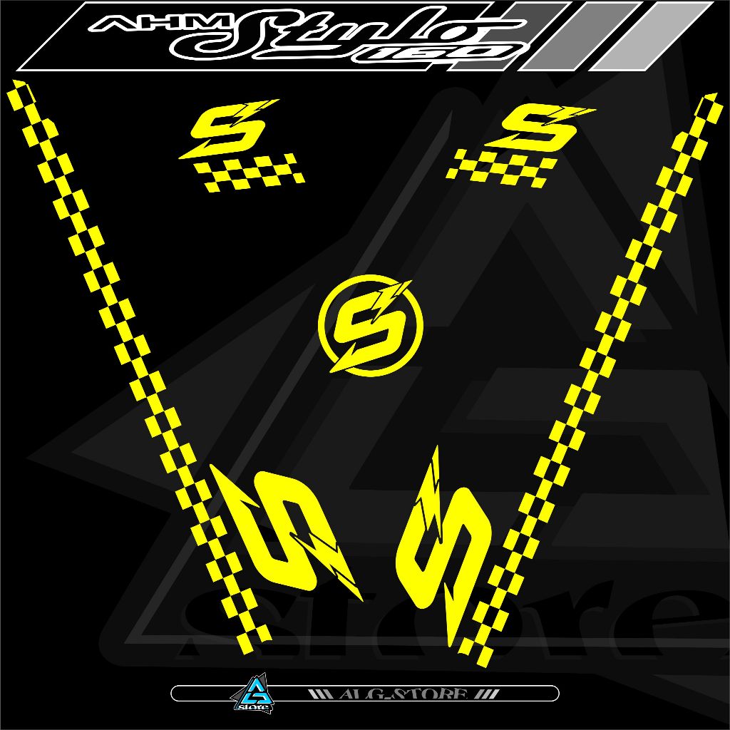Cutting STICKER/ST.595A/HONDA STYLO STRIPING/MOTORCYCLE STICKER ...
