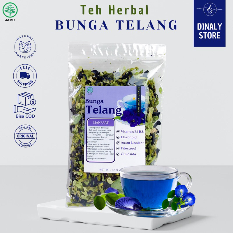 Tellang FLOWER TEA 40 GRAM | Butterfly PEA | Herbal Tea | Vit C HIGH ...