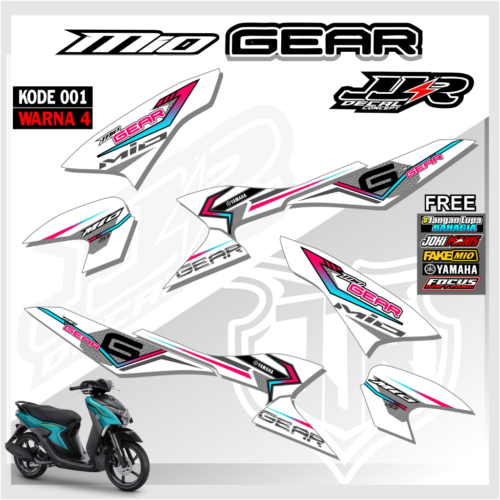 Striping YAMAHA MIO GEAR 125 Latest Code 001 Cool SIMPLE MOTIF | Shopee ...