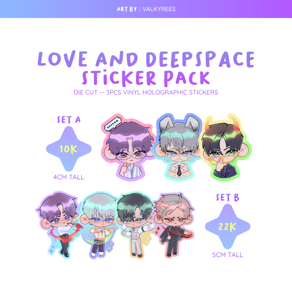 LOVE AND DEEPSPACE Sticker Pack | Zayne Rafael Sylus Xavier | Shopee ...