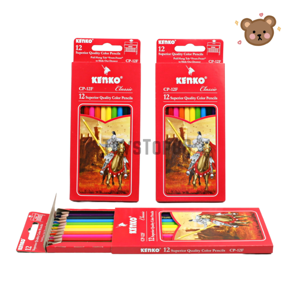 12-Color Long Pencil Kenko - Color Pencil CP-12F Full Paper Box Classic ...