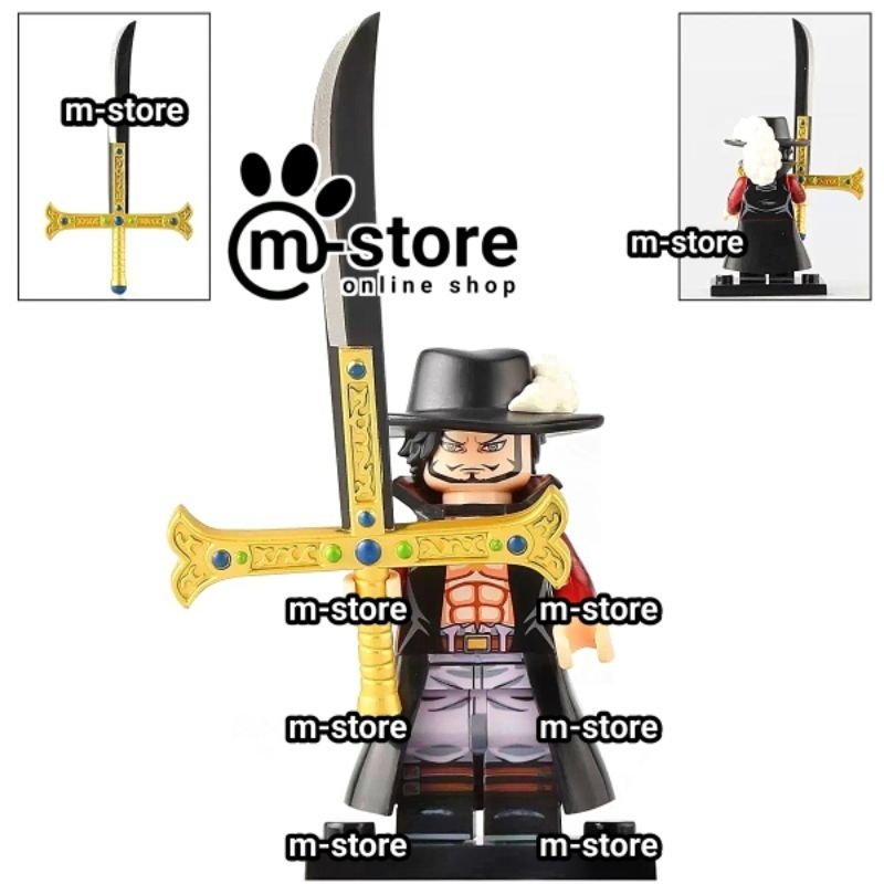 Brick one piece dracule mihawk mini toy figure | Shopee Philippines