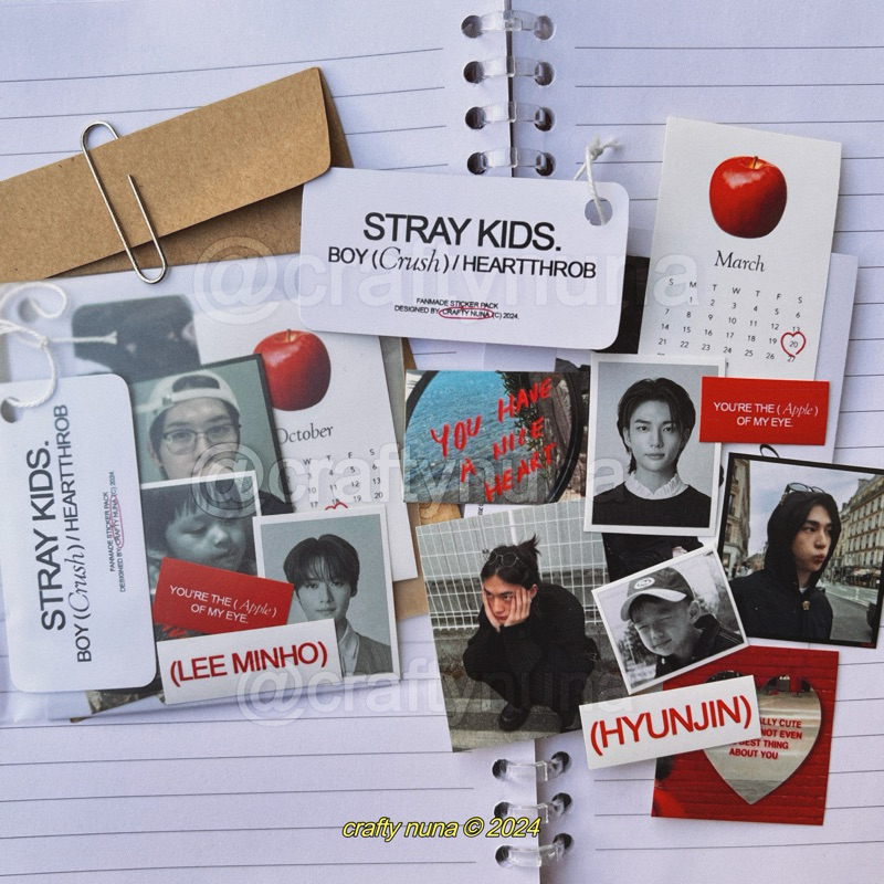 STRAY KIDS BOY CRUSH HEARTTHROB STICKER PACK AESTHETIC fanmade STICKER ...