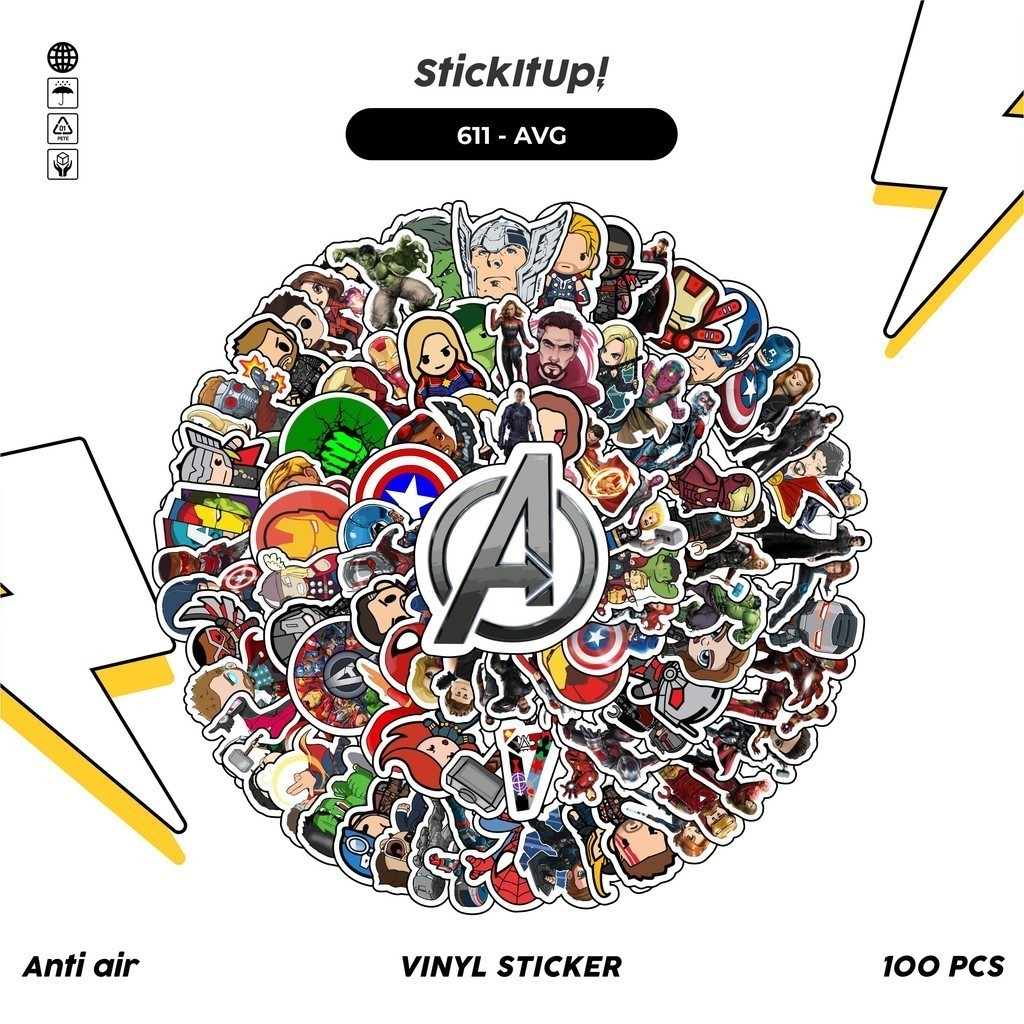 HP StickitUp 100 Pcs Stickers Pack Avengers Cute Aesthetic Vinyl ...