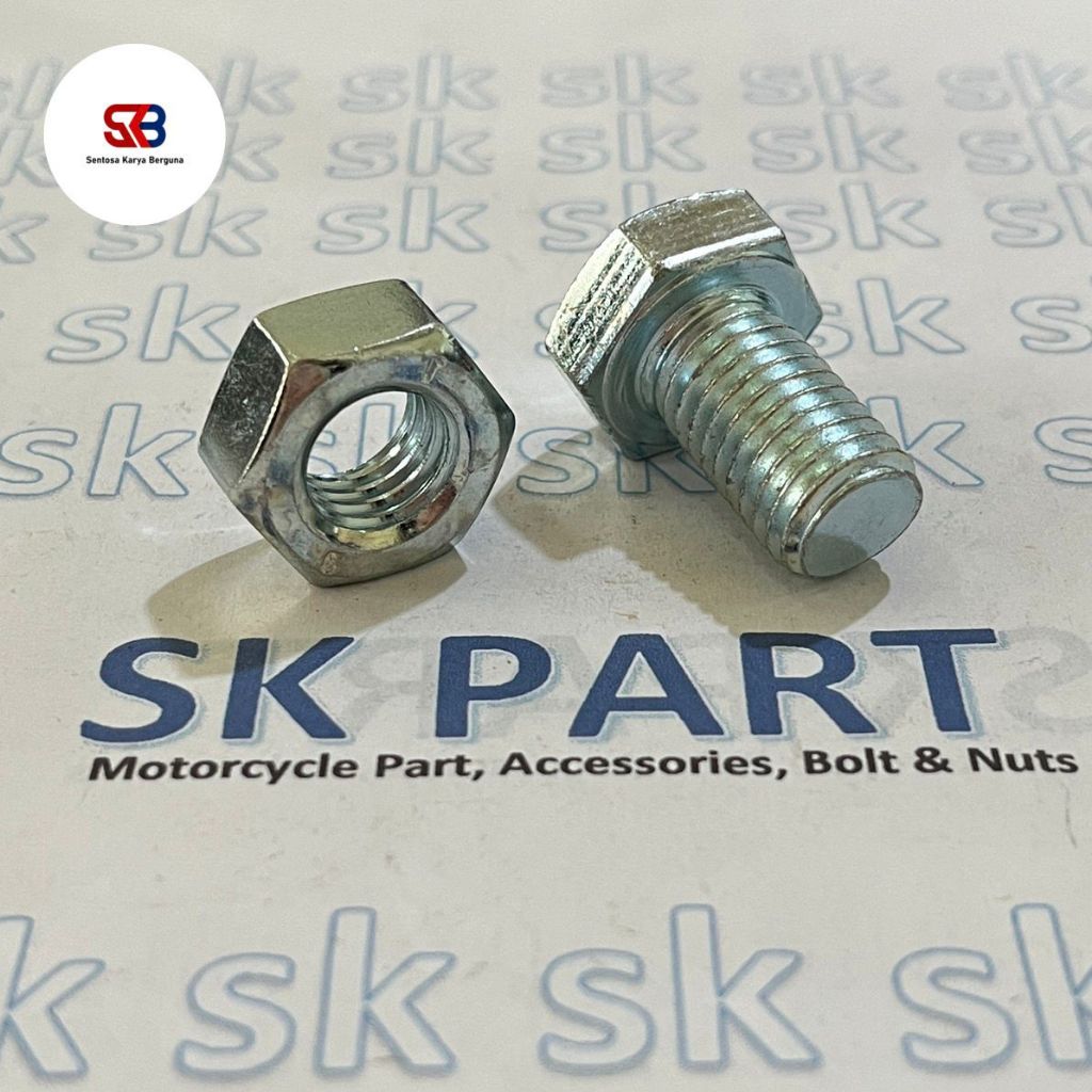 White Bolt Nut BMP M12x20-70mm Thread 17 Key 19 Hexagon | Shopee ...