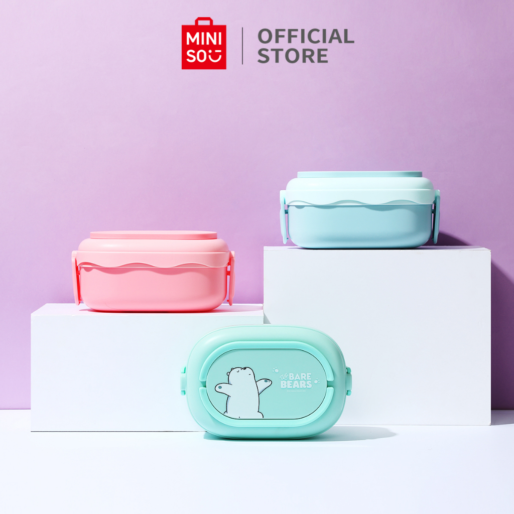 Miniso Lunch Box We Bare Bears Lunch Box Set Two Layers Double Layer ...