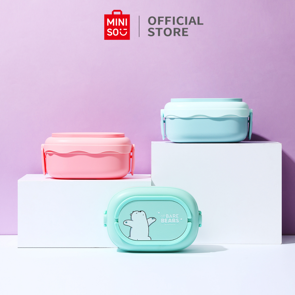 Miniso Lunch Box We Bare Bears Lunch Box Set Two Layers Double Layer