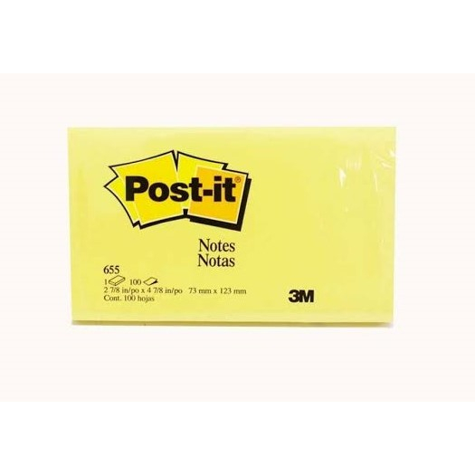 Post IT 655 76MM X 127mm Yellow/STICKY NOTES MEMO Paste 3M POST IT 655