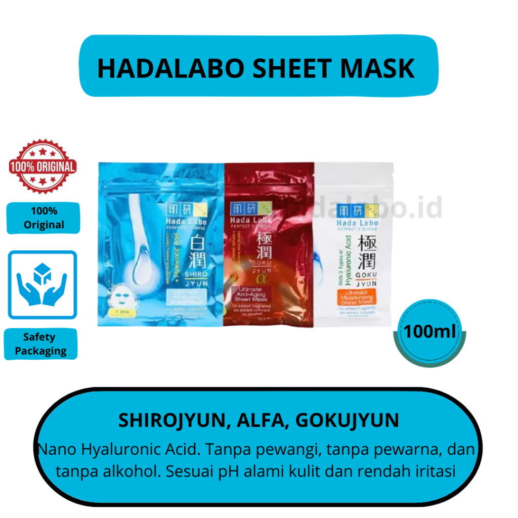 Hada Labo Ultimate Sheet Mask Gokujyun Moisturizing Sheet MaskShirojyun Whitening Sheet Mask