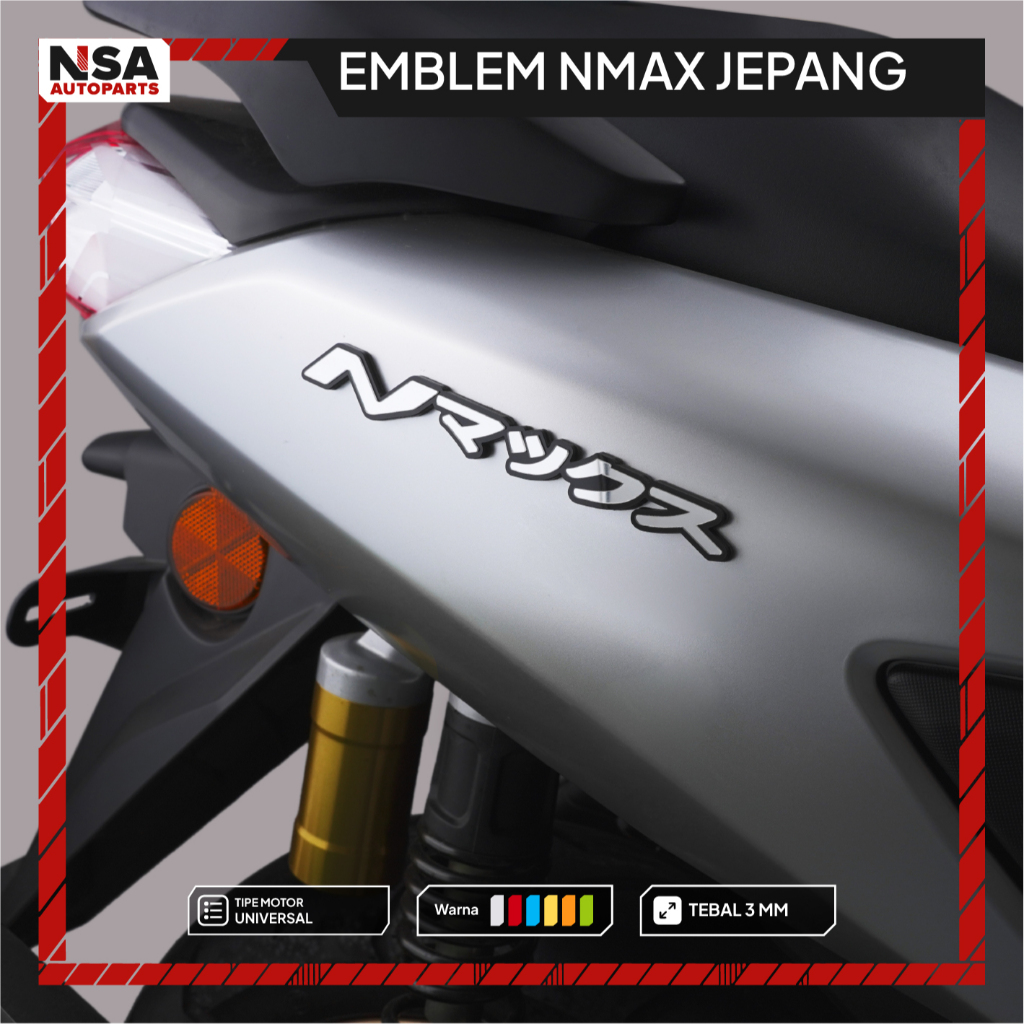 Nmax EMBLEM LOGO NMAX JAPAN 3D 2pcs Not STICKER Or STICKER Embossed ...