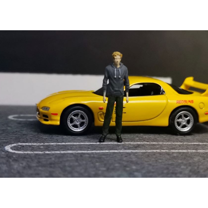 Figure Initial D Keisuke Takahashi Diorama Mockup Hot Wheels Gray