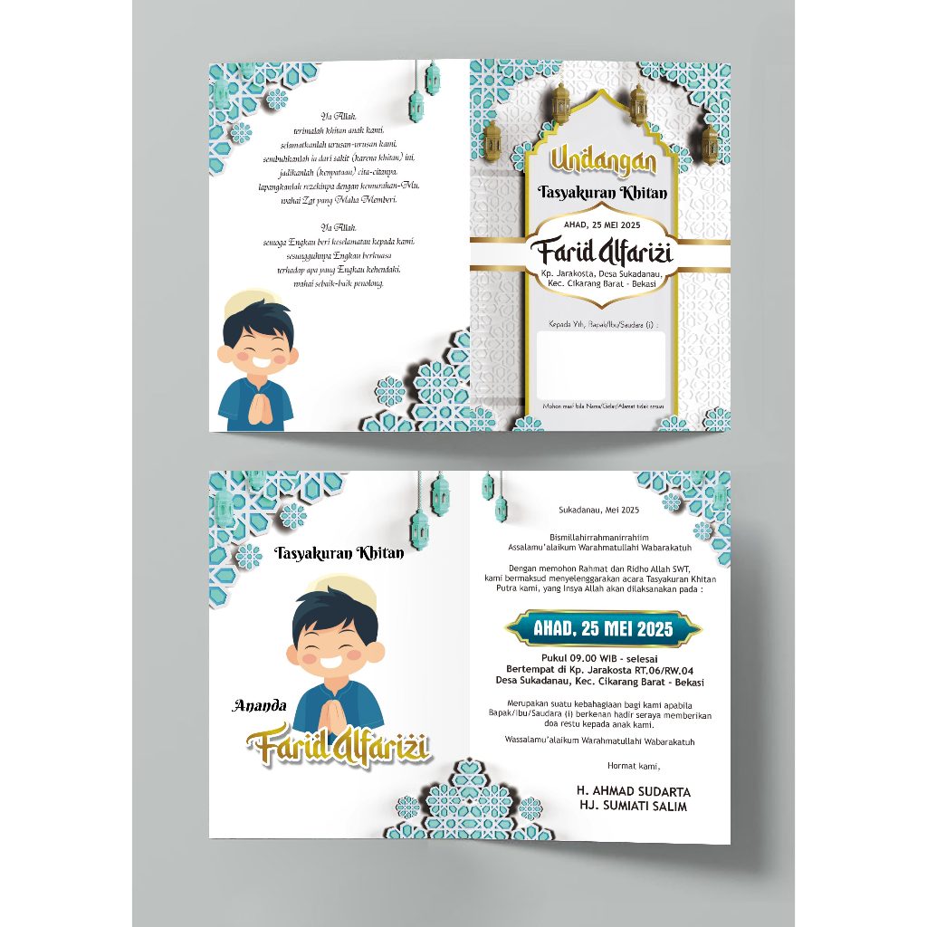 Tasyakuran Invitations - Circumcision Invitations - Circumcision ...