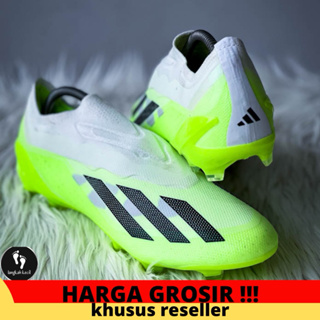 Adidas X CRAZYFAST Soccer Shoes+WHITE LIME BLACK FG SLIMFIT SLIP ON