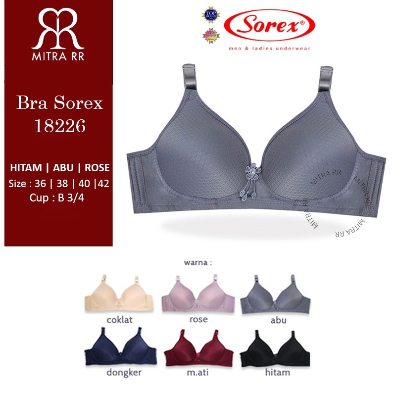 SOREX Medium Foam Brocade Bra Without Wire 3 Hooks Equivalent To Cup B