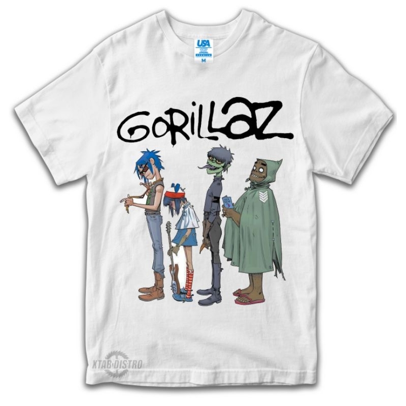 GORILLAZ Gorillaz band T-shirt, men's size M cotton Charcoal Vintage Second Hand