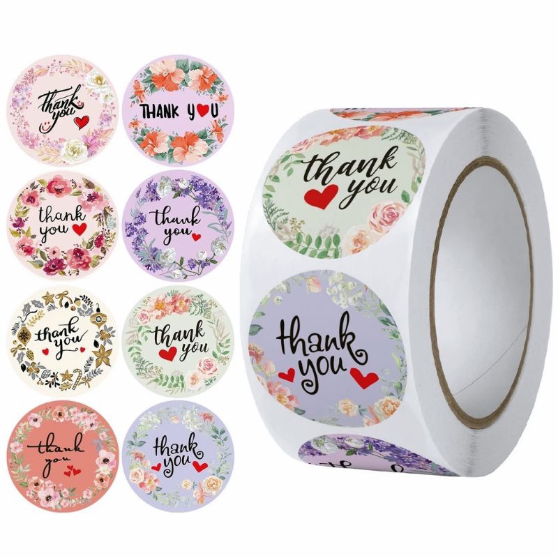 Label Stickers Per Roll Contains 500 Thank You Stickers Thank You ...