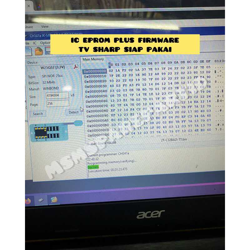 Ic EPROM PLUS SHARP TV FIRMWARE Ready To Use Shopee Philippines