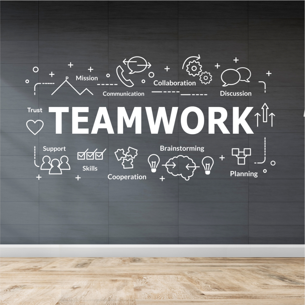 Teamwork Motivational Cutting Sticker Office Wall Decoration Oracal ...