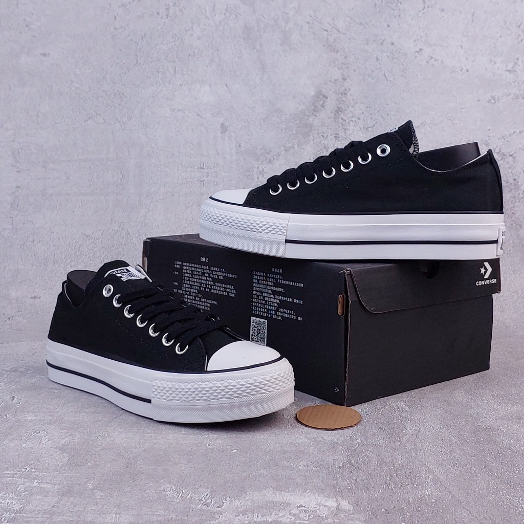 Converse Chuck Taylor All Star Lift Ox Black White | Shopee