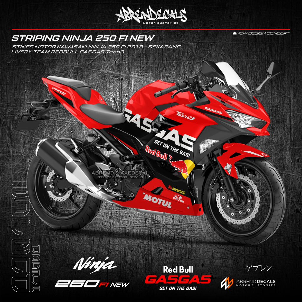 Striping Ninja Fi New Livery Gasgas Kawasaki Ninja Motorcycle