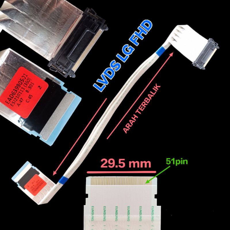 Original LVDS LG FHD 51 PIN CABLE | Shopee Philippines