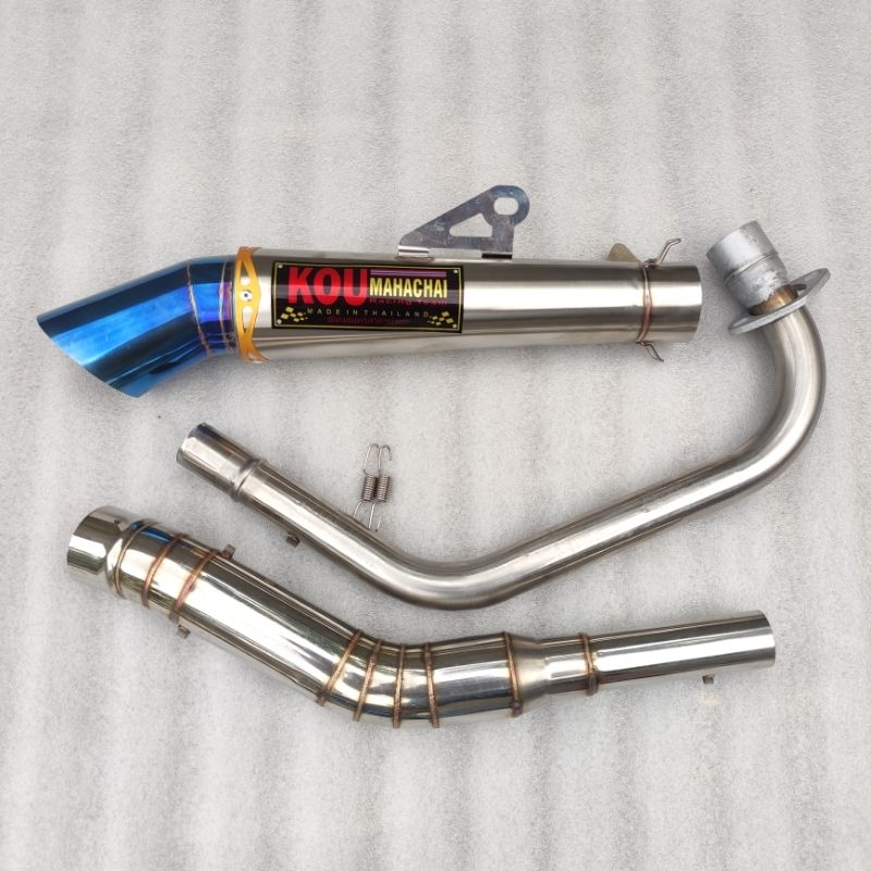 Kou mahachai conical open spec pipe 1set and big elbow for tmx 125 tmx ...