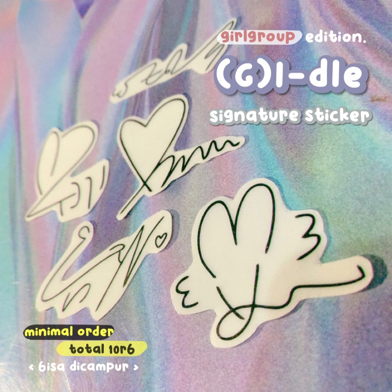 (g)i-dle Signature sticker Transparent sticker ttd signature kpop ...