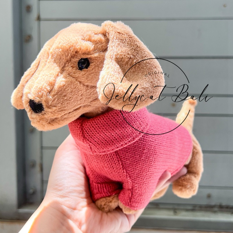 Jellycat Sweater Sausage Dog Pink
