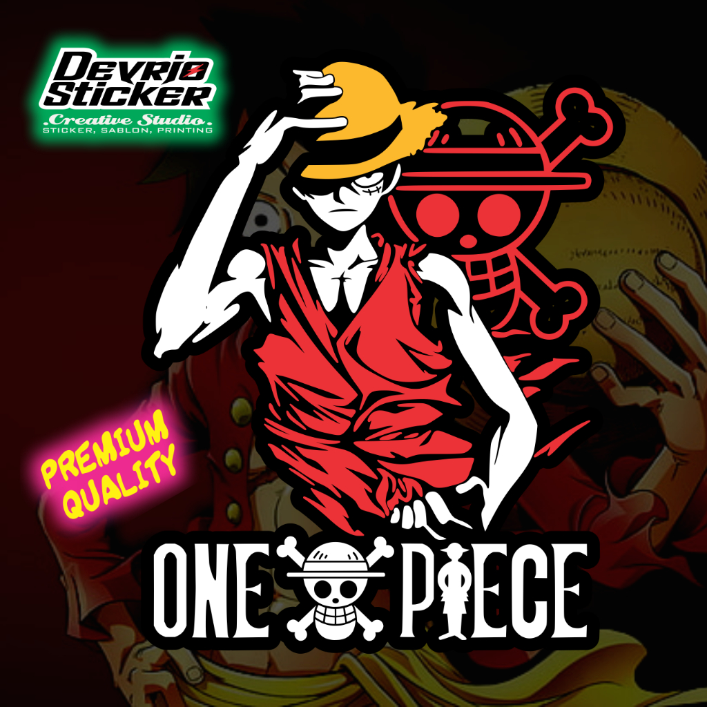 Cutting One Piece Lufy Luffy Lufi Sticker Embossed Flame for Motorcycle ...