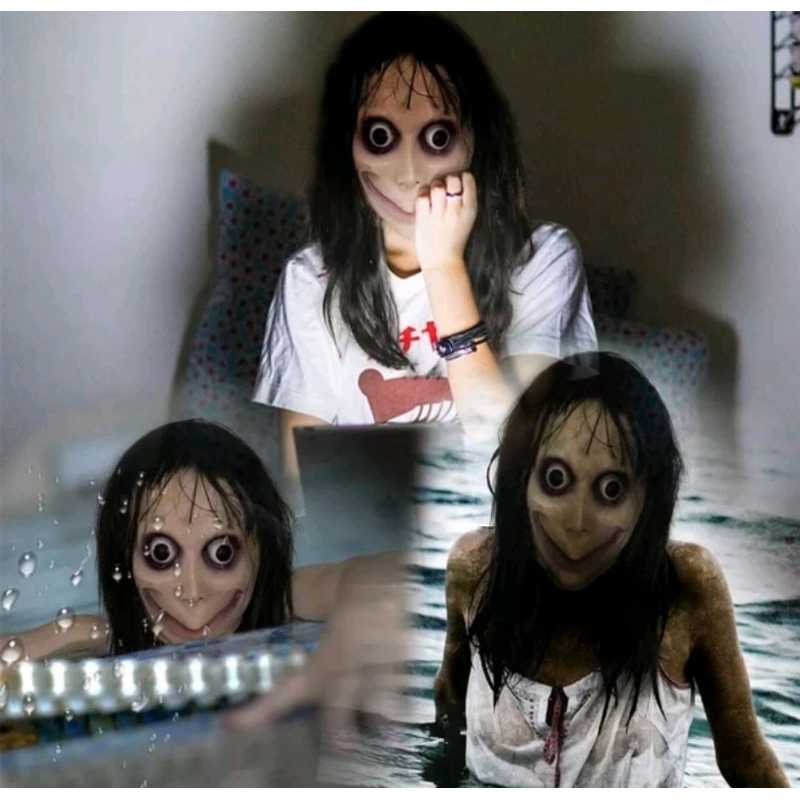 Ghost Mask Japanese Horror Mask MOMO Mask Holloween Mask | Shopee ...