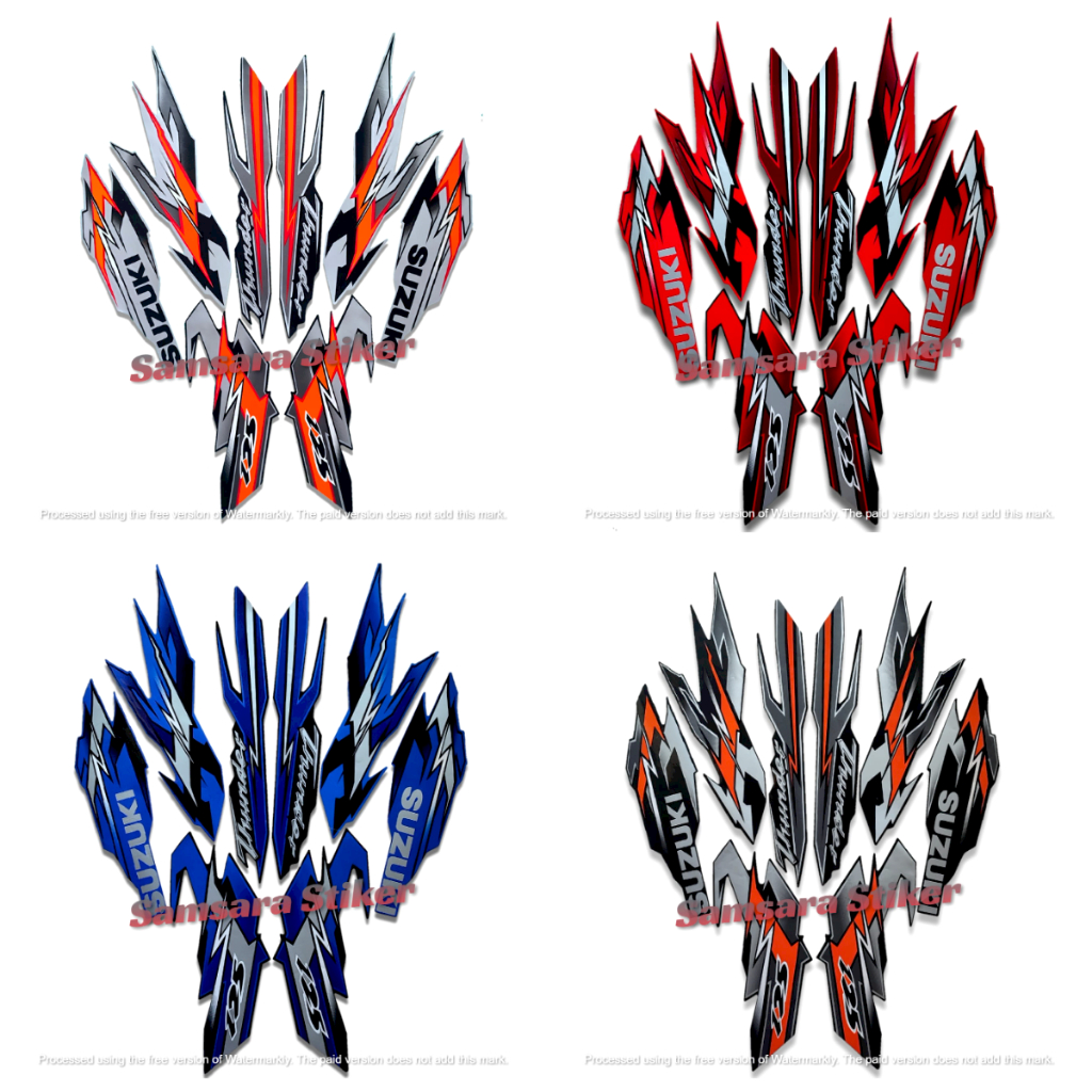 Suzuki Thunder 125 2009 Standard Motorcycle Body Stickers Full Set ...