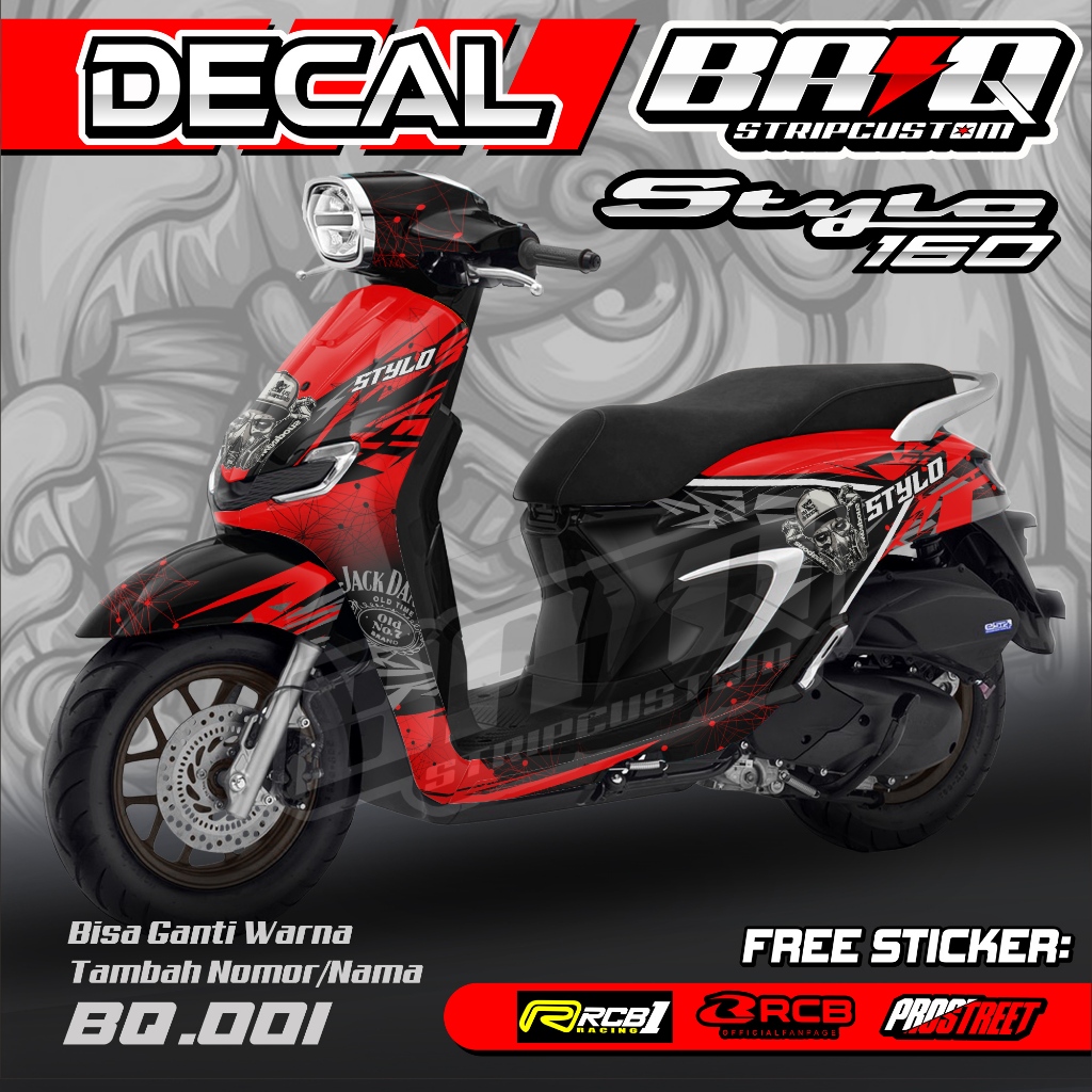 Sticker DECAL HONDA STYLO - STICKER DECAL FULL BODY HONDA STYLO MOTIF ...