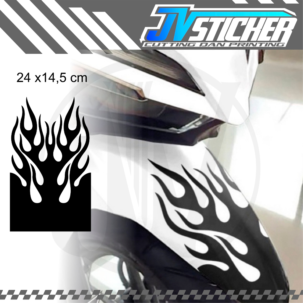 Fire tribal sticker fender cutting sticker for spackbord motorbike ...