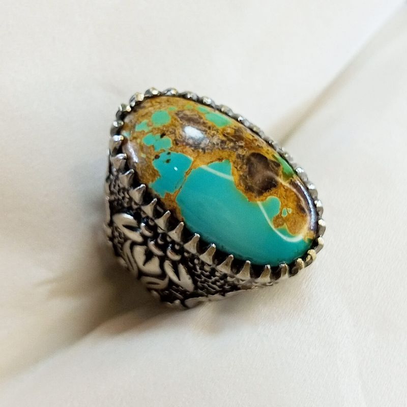 Gold Fiber Persian Turquoise Stone Ring | Shopee Philippines