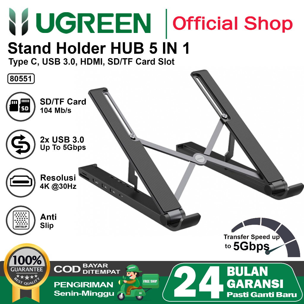 Ugreen XKIT Laptop Stand Docking Station USB 3.0 HDMI SD/TF 80551