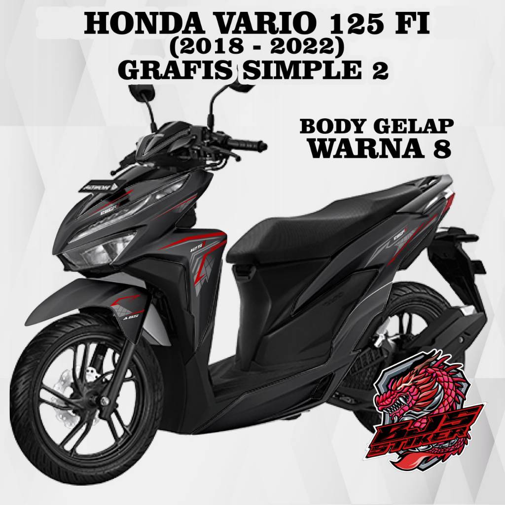 Striping sticker sticker Pole lis vario 125 cc 2018-2022 simple 2 ...