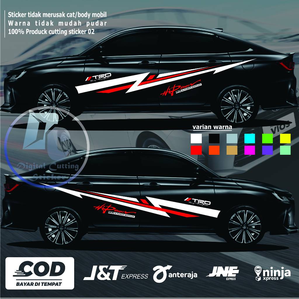 Cutting Trd Racing Stickers Vios Sedan Car Stickers Cool Hks car body ...