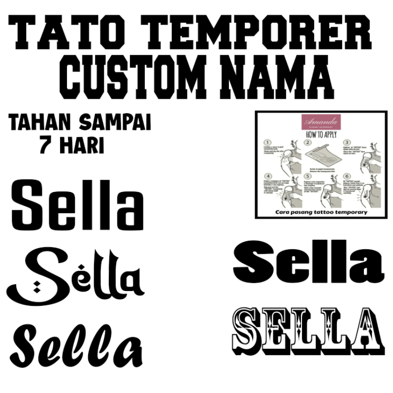 Temporary tattoos custom names | Shopee Philippines