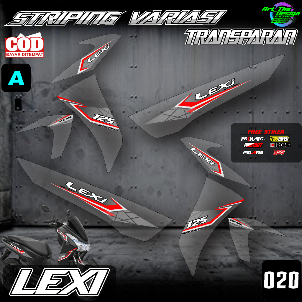 Yamaha Lexi 020 Transparent Sticker-Striping Transparent Variations ...