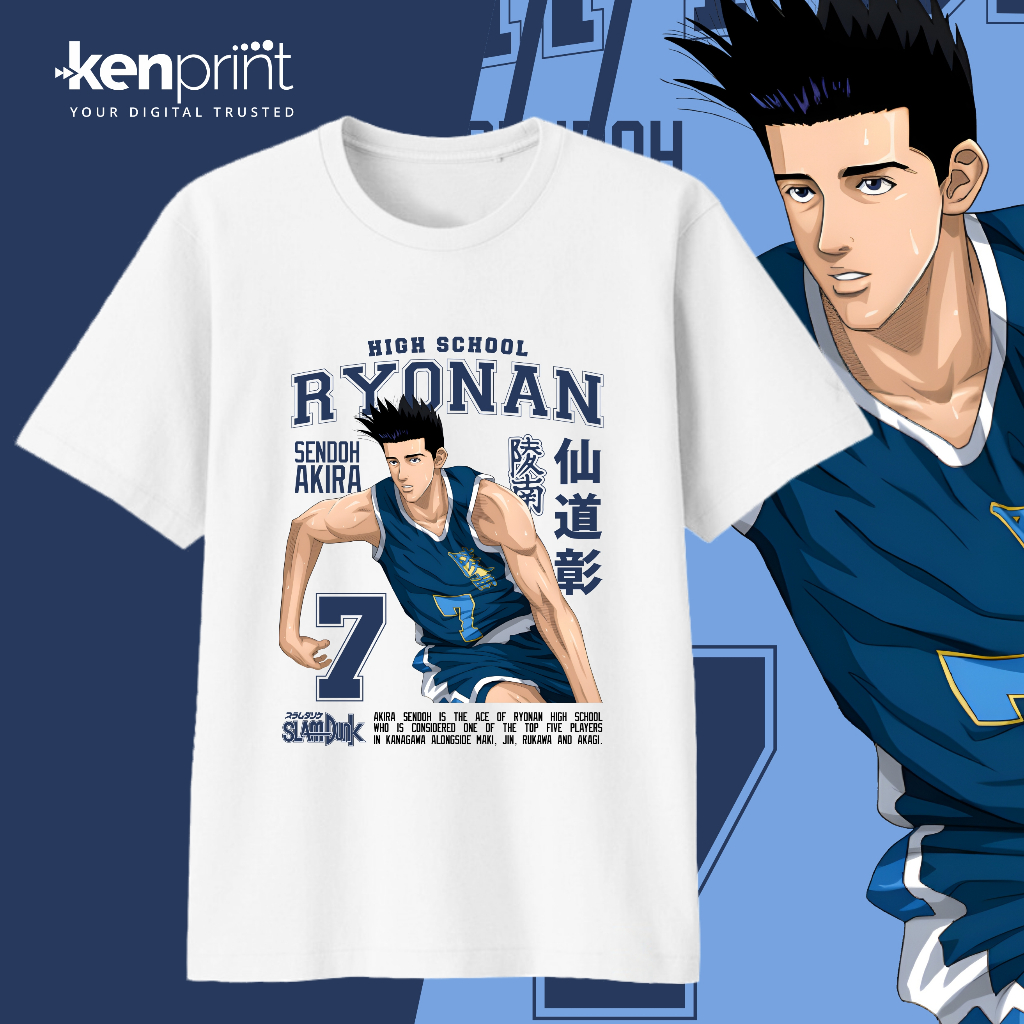 Slam DUNK ANIME T-Shirt | Akira SENDOH | Ryonan | Non Official | Cotton ...