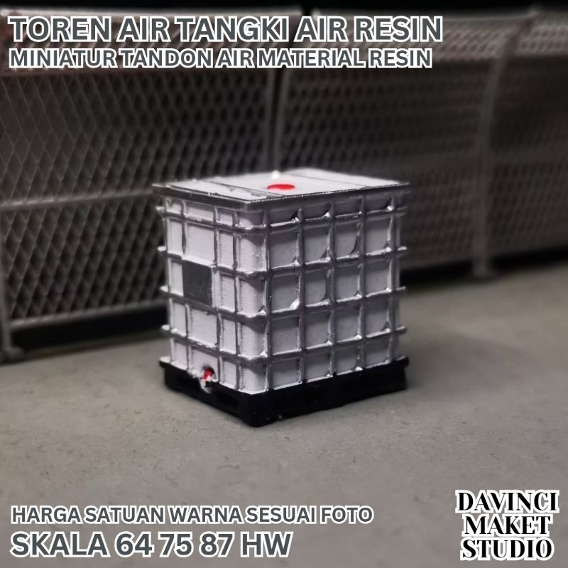 (64) Miniature Orange White Tank Model Round Box Water Tower Tank ...