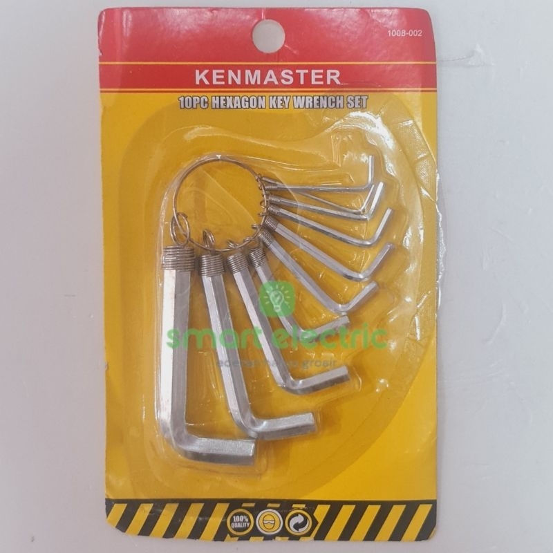 Kenmaster L-Shaped Key Set of 10 Multifunctional Hexagonal Hex Key ...
